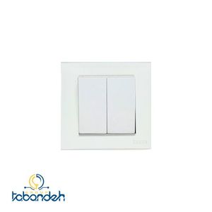 کلید دوپل BEKER  مدل گلس سفید با قاب کریستال سفید